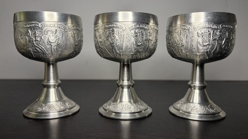 Vintage bmf zinnbecher - 3x,