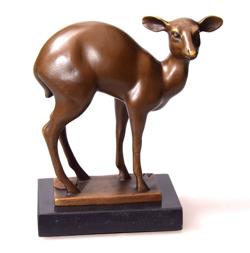 Bronzefigur rehkalb kitz - bronzefigur,
