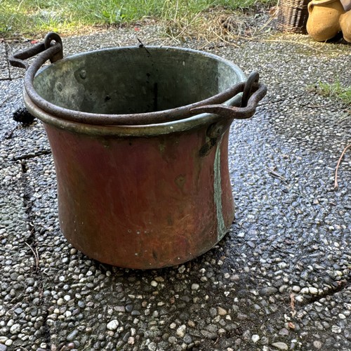 Kupfertopf als pflanzgefäß - kupfertopf,
