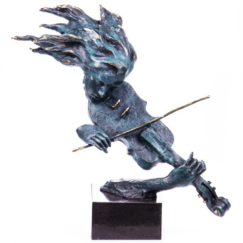 Bronze statue violine geigerin - statue,