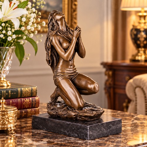 Bronze skulptur betende frau - skulptur,