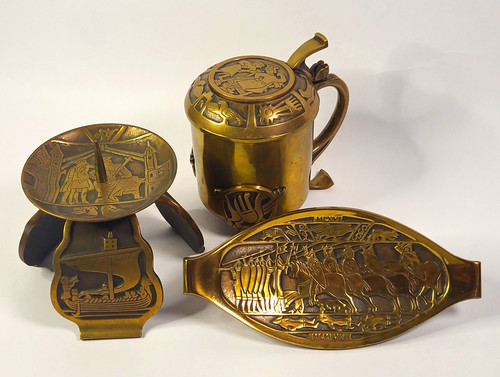 Tlg bronze set signiert - 3-tlg., aus