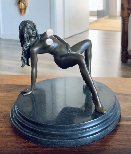 Bronzefigur jungfrau skulptur - bronzefigur,