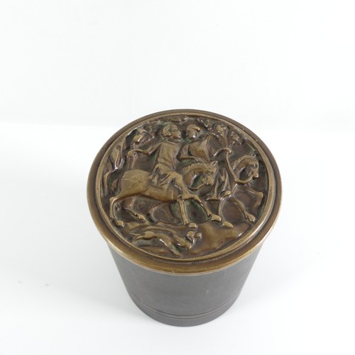 Bronze dose mit relief - bronze,