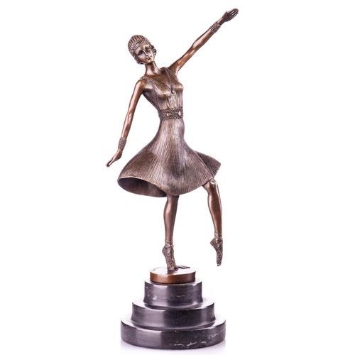 Art deco bronzefigur tänzerin - art,