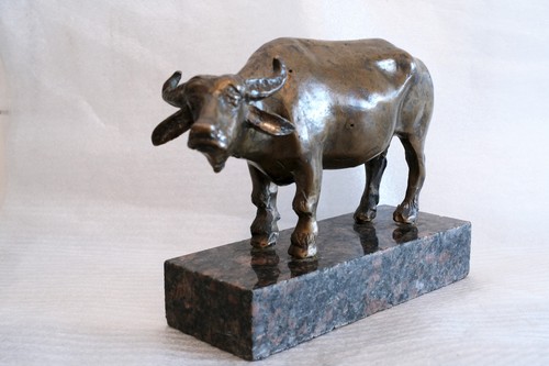 Schöne bronze büffelkuh - bronze, "büffelkuh"