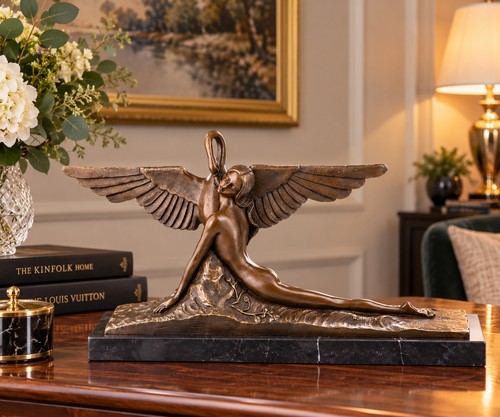 Bronze skulptur leda - bronze,