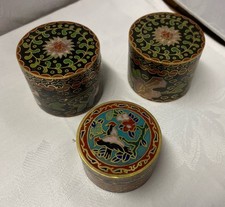 3 Döschen Dosen Cloissonne