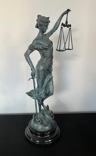 Bronze justitia statue - justitia, /