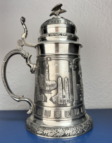 Zinn bierkrug einigkeit - bierkrug, &