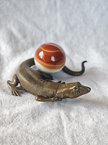 Kleine alte bronze eidechse - alte,