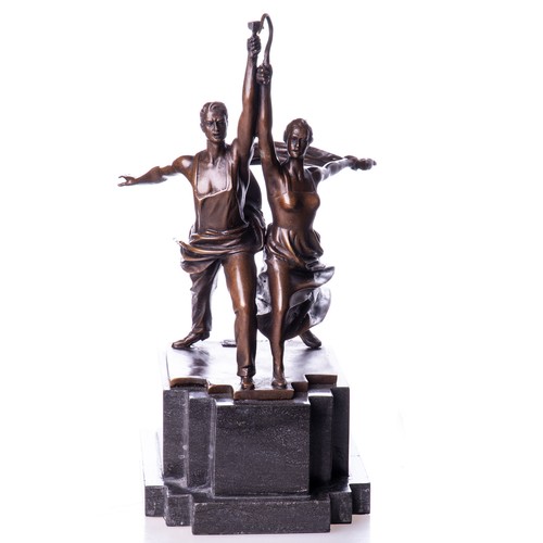 Art deco bronzefigur - art, tanzpaar