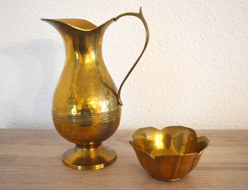 Vintage messing krug schale - messing-krug, &