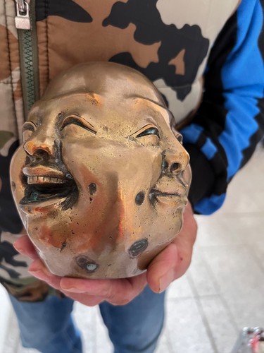 Goldener messing buddha kopf - messing,