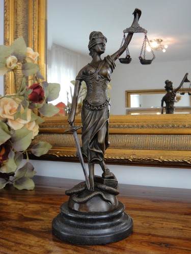 Bronze marmor justitia statue - marmor,