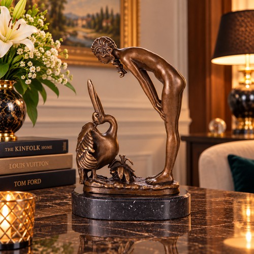 Bronze skulptur frau mit - skulptur,