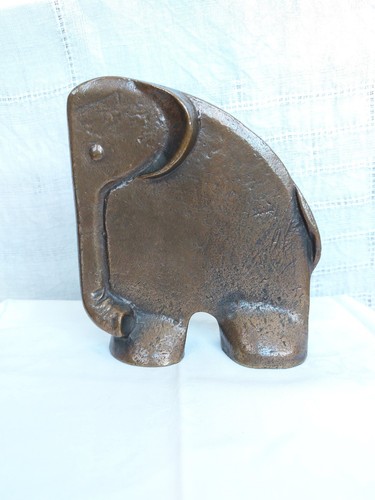 Buchstütze elefant aus bronze - buchstütze,