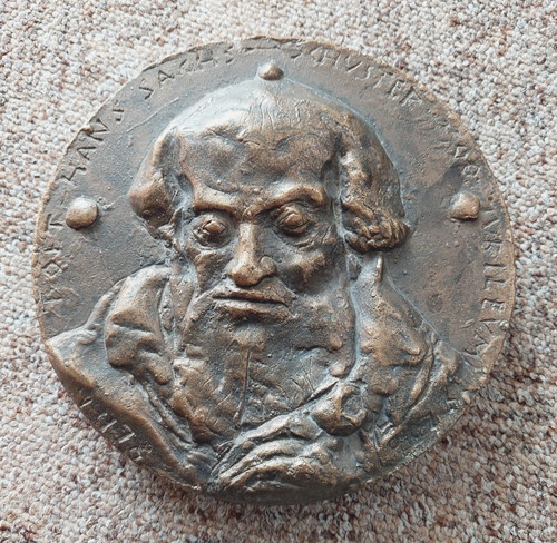 Massive bronze medaille hans - bronze,
