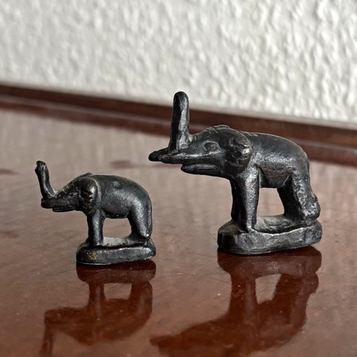 Bronze kleine elefanten - bronze, paar