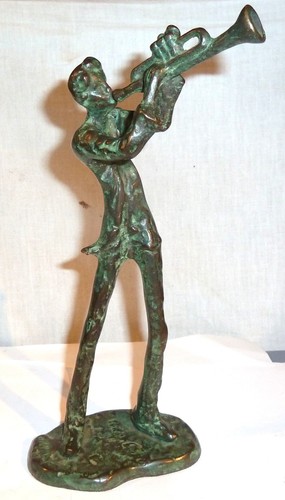 Bronze figur musiker trompeten - figur,